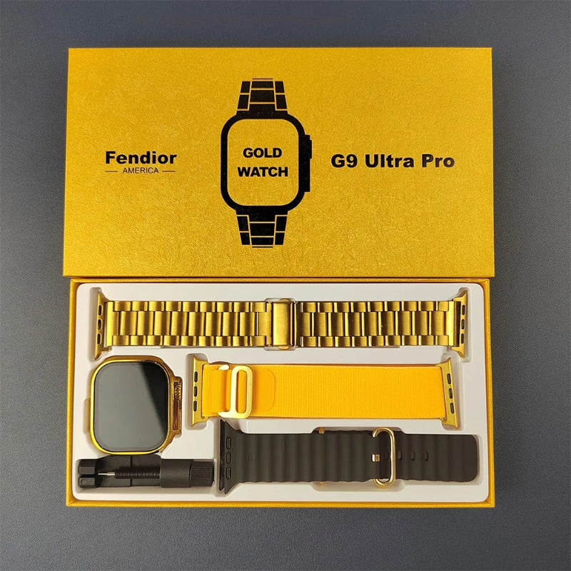 Fendior American Gold Edition G9 Ultra Pro Series 8 Smart Watch With 3 Extra Straps