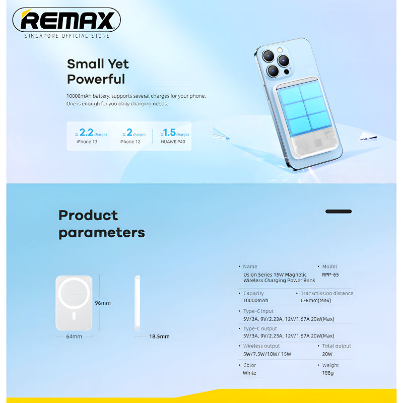 10000mAh PD 20W Magnetic Wireless Fast Charging Power Bank