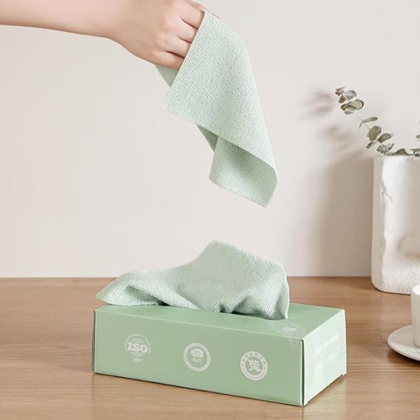 Microfiber Cleaning Reusable Clothes | Multifunctional Kitchen Rags Super Absorbent Wipes – 20pcs/box