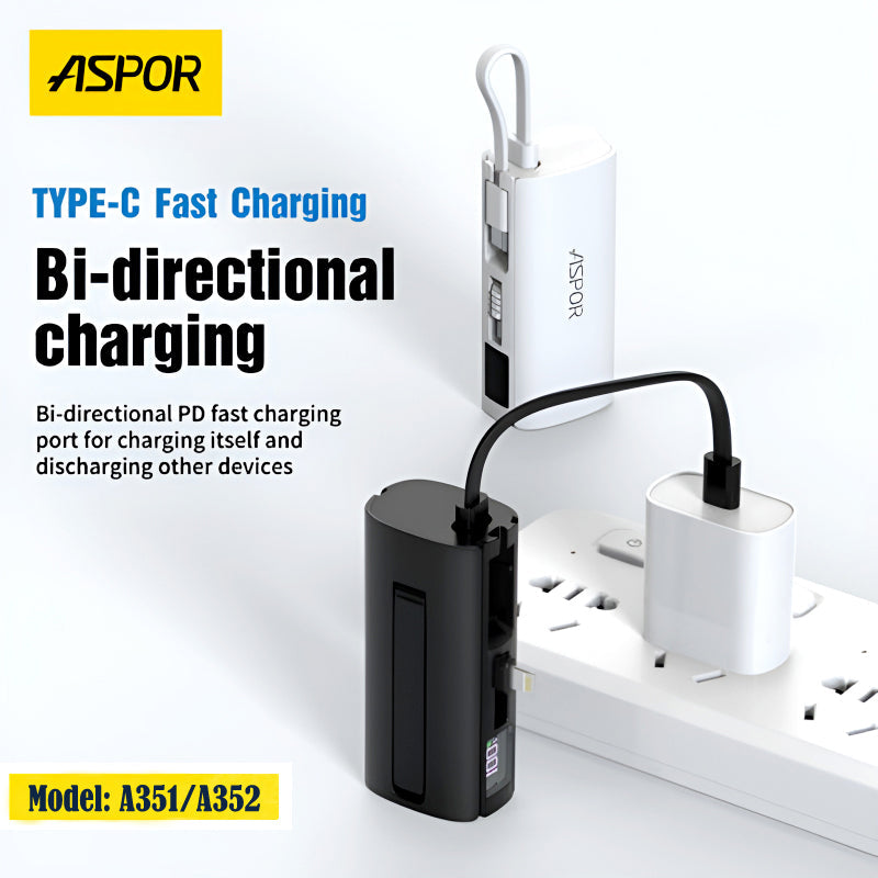 Aspor A351/A352 5000mAh Mini Pocket Power Bank