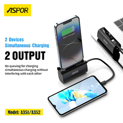 Aspor A351/A352 5000mAh Mini Pocket Power Bank