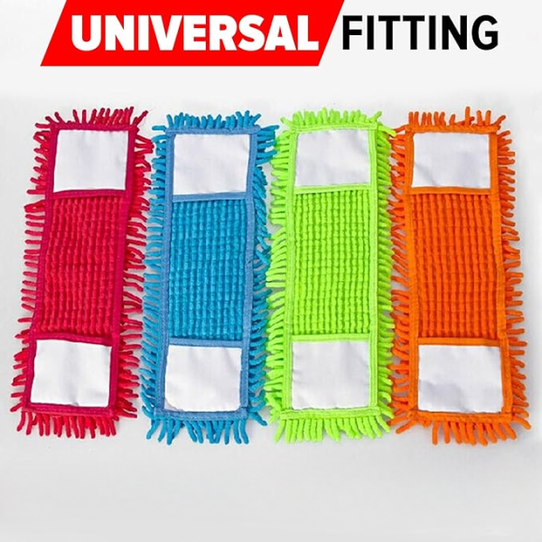 Universal Microfiber Mop Duster Pads Head | Refill Replacement Micro Fiber Cloth (Random Color)